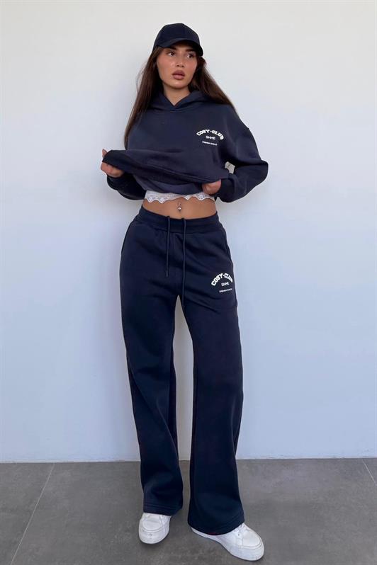 MDX Navy Blue Hooded Printed Women's Tracksuit MG2524 - Hampton