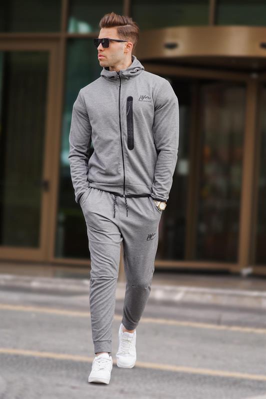 MDX Anthracite Printed Regular Fit Men's Tracksuit - Linares