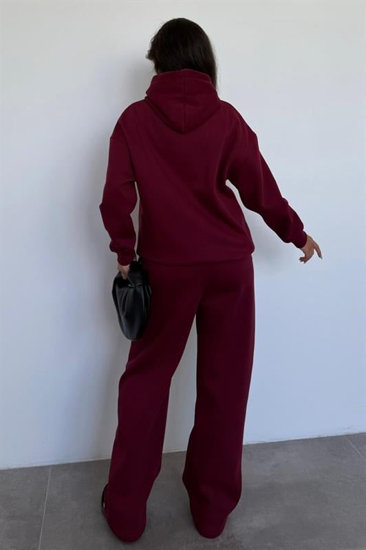 MDX Burgundy Hooded Printed Women's Tracksuit MG2524 - Eagle Mountain