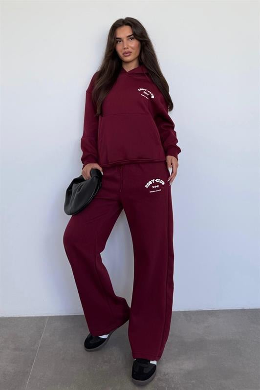 MDX Burgundy Hooded Printed Women's Tracksuit MG2524 - Eagle Mountain