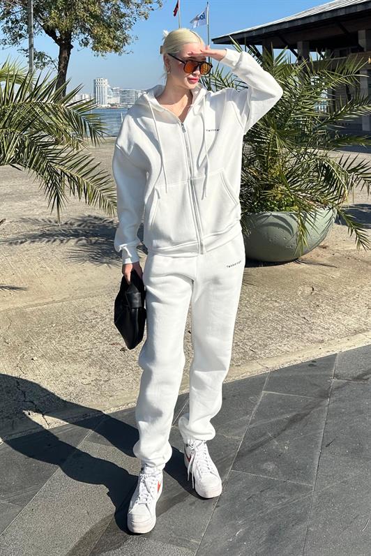 MDX Ecru Hooded Zippered Tracksuit MG2227 - Puertollano