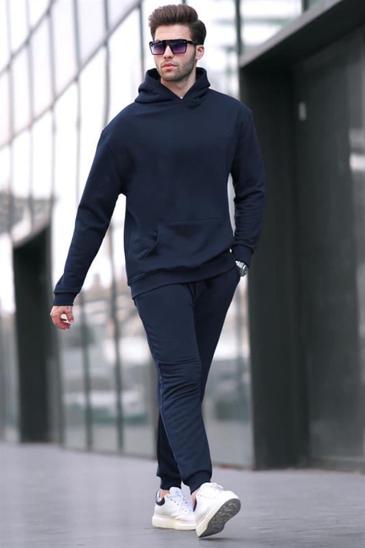 MDX Navy Blue Hooded Basic Tracksuit 5928 - Figueira da Foz