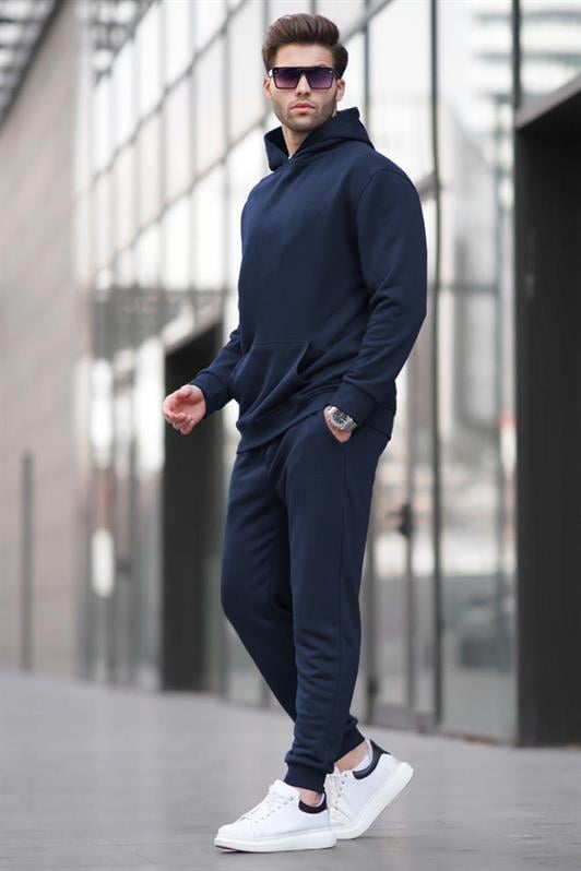 MDX Navy Blue Hooded Basic Tracksuit 5928 - Figueira da Foz