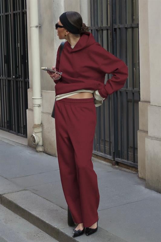 MDX Burgundy Hooded Basic Women's Tracksuit MG2533 - Barsinghausen