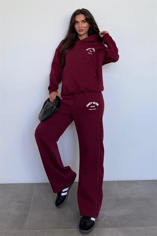 MDX Burgundy Hooded Printed Women's Tracksuit MG2524 - Eagle Mountain