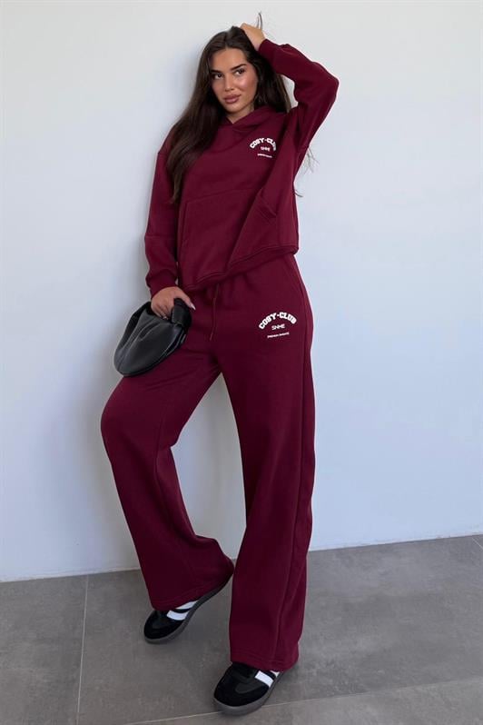 MDX Burgundy Hooded Printed Women's Tracksuit MG2524 - Eagle Mountain