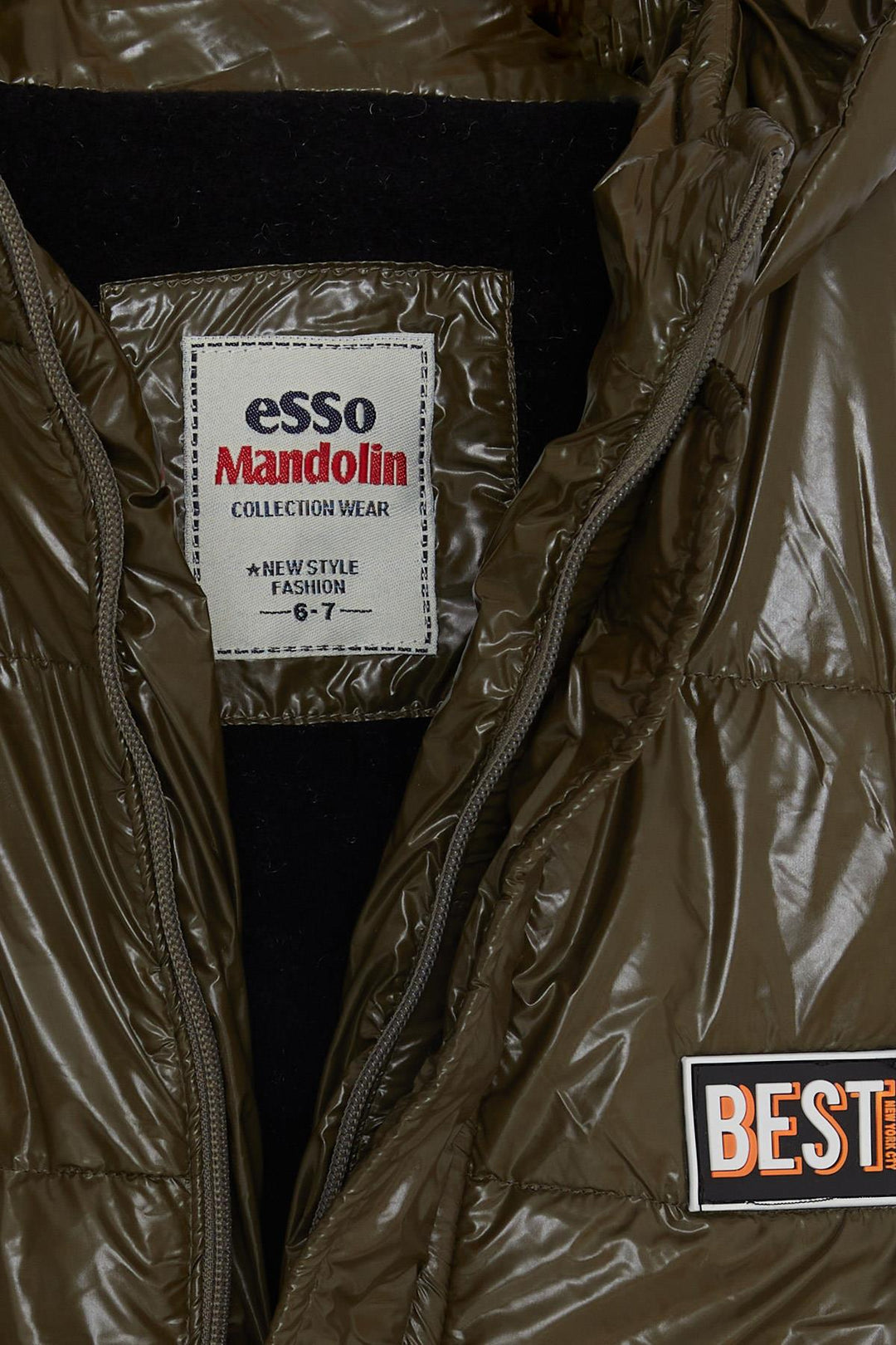 سترة BRE Esso Mandolin للأولاد بغطاء للرأس وسحاب، أخضر كاكي داكن، 60 عامًا - Sunrise Manor