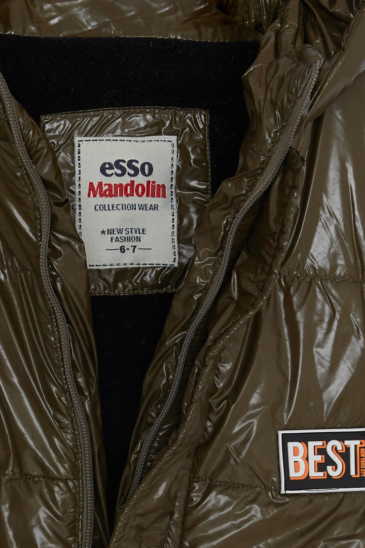 سترة BRE Esso Mandolin للأولاد بغطاء للرأس وسحاب، أخضر كاكي داكن، 60 عامًا - Sunrise Manor