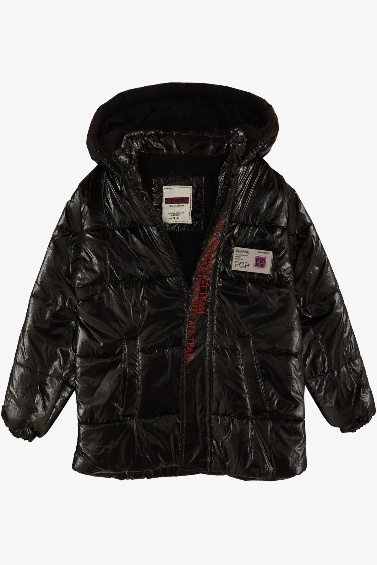 BRE Esso Mandolin Boys' Jacket with Pockets Hooded Logo 2-6 Years, Bla ...