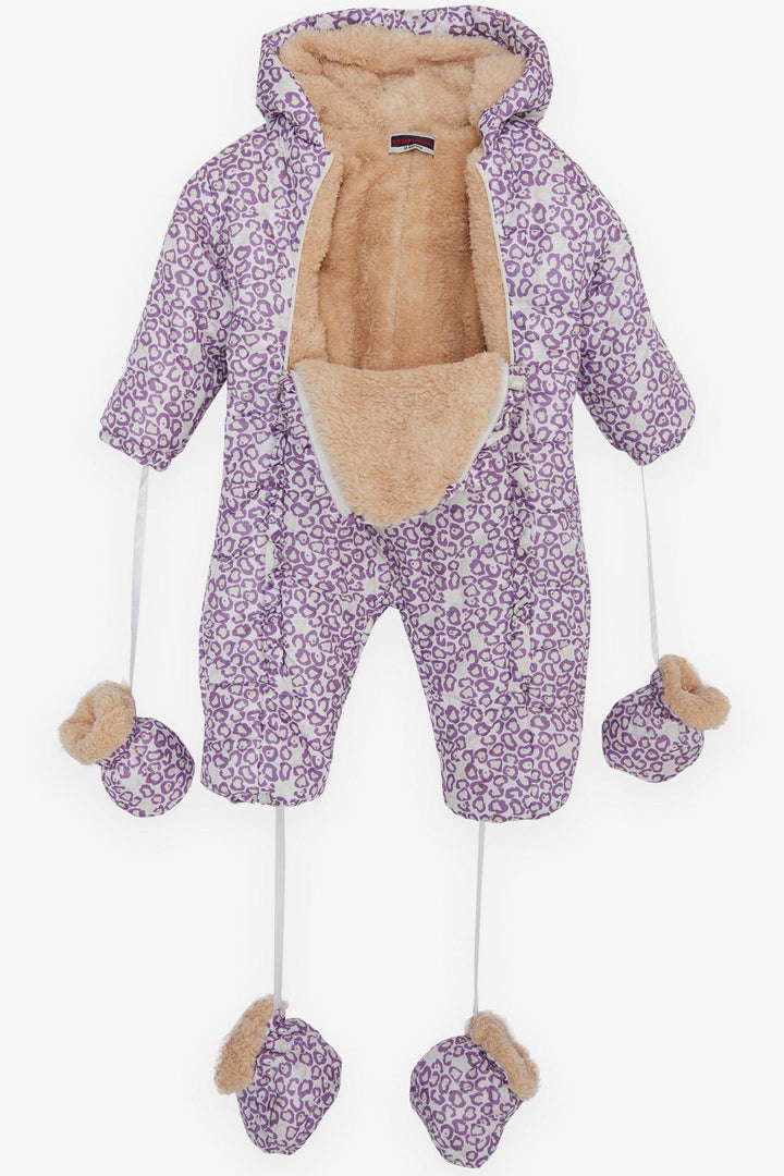 BRE Esso Mandolin Girl Baby Astronaut Jumpsuit with Hood Leopard Pattern 9 Months-2 Years, Mixed Color - Trani