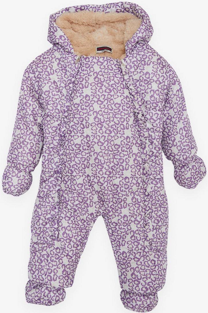 BRE Esso Mandolin Girl Baby Astronaut Jumpsuit with Hood Leopard Pattern 9 Months-2 Years, Mixed Color - Trani