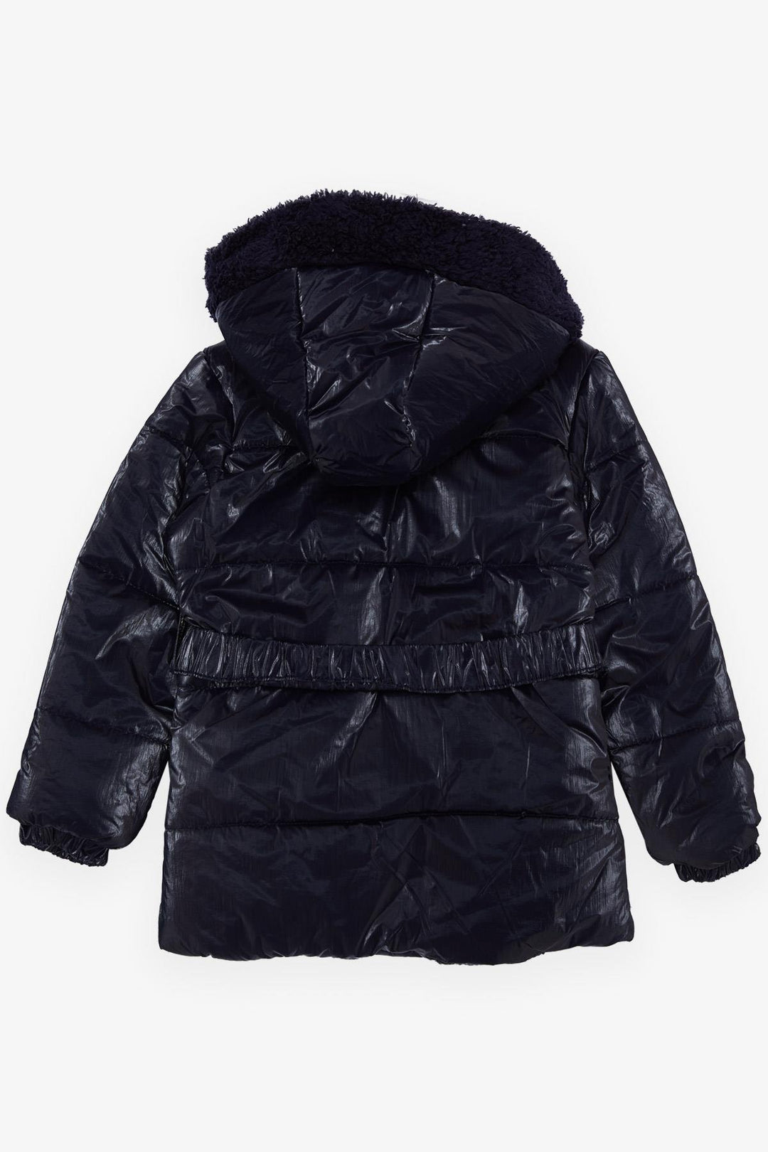 BRE Esso Mandolin Girl's Coat with Belted Hooded Emblem 2-6 Years, Dark Blue - Steinfurt