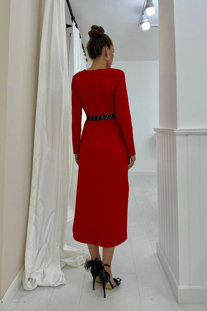 ELS Tasseled Satin Dress - Red - El Puerto de Santa María
