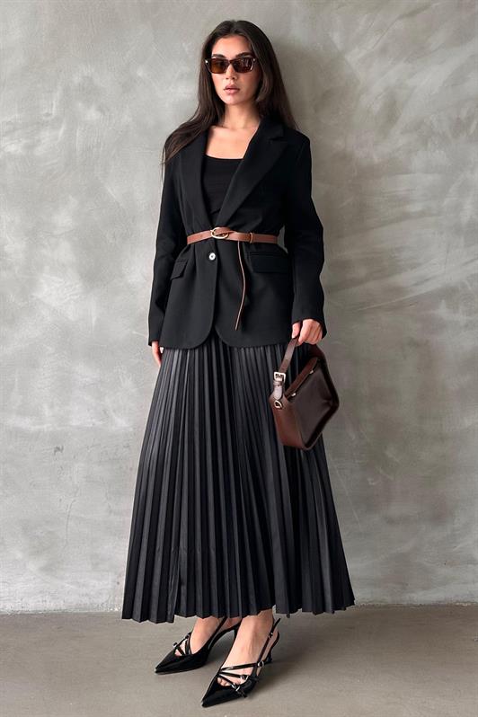 MDX Black Pleated Women's Skirt MG2318 - Blue Springs