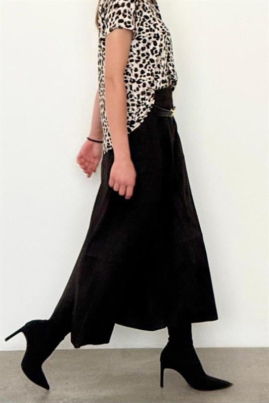 MDX Black Suede Long Skirt Mg2549 - Littlehampton