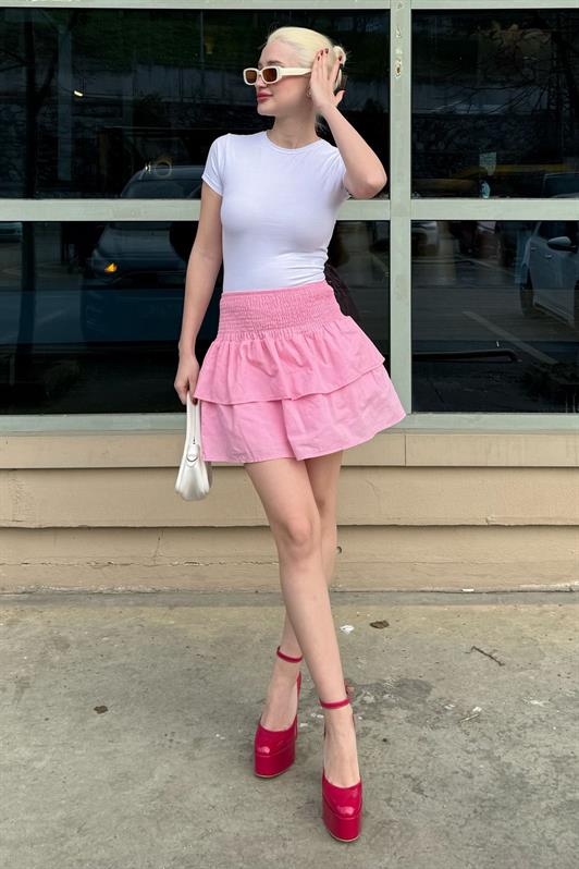 MDX Madmext Pink Mini Layered Skirt Mg2337 - Brea