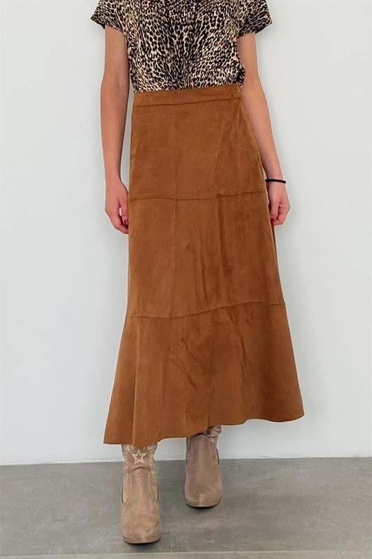 MDX Brown Suede Long Skirt Mg2549 - Tulare