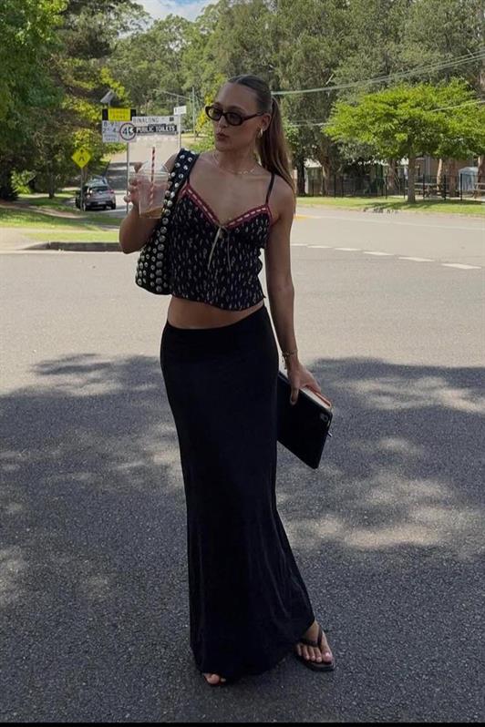 MDX Deep Black Maxi Basic Skirt MG1890 - Sammamish
