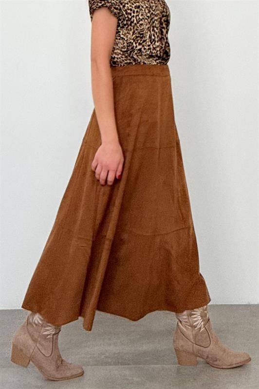 MDX Brown Suede Long Skirt Mg2549 - Tulare