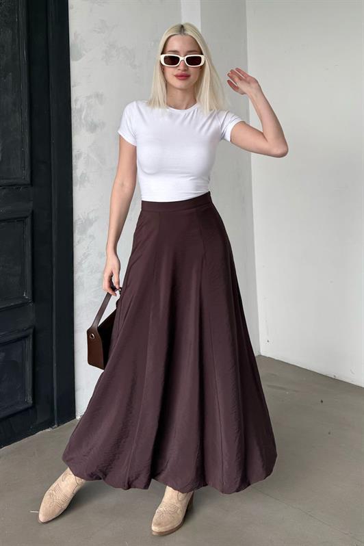 MDX Brown Balloon Skirt Mg2319 - Saint-Malo