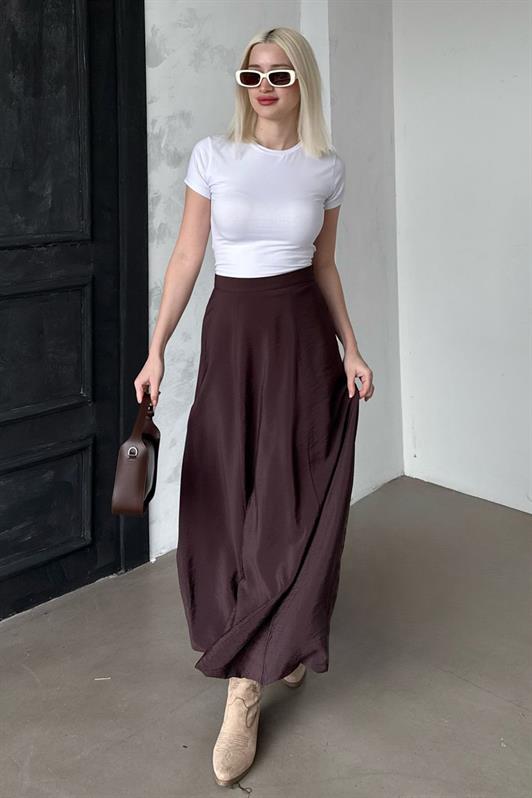 MDX Brown Balloon Skirt Mg2319 - Saint-Malo