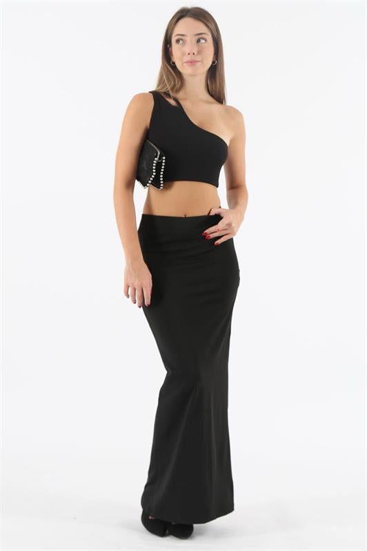 MDX Black Maxi Basic Skirt MG1890 - Blackburn