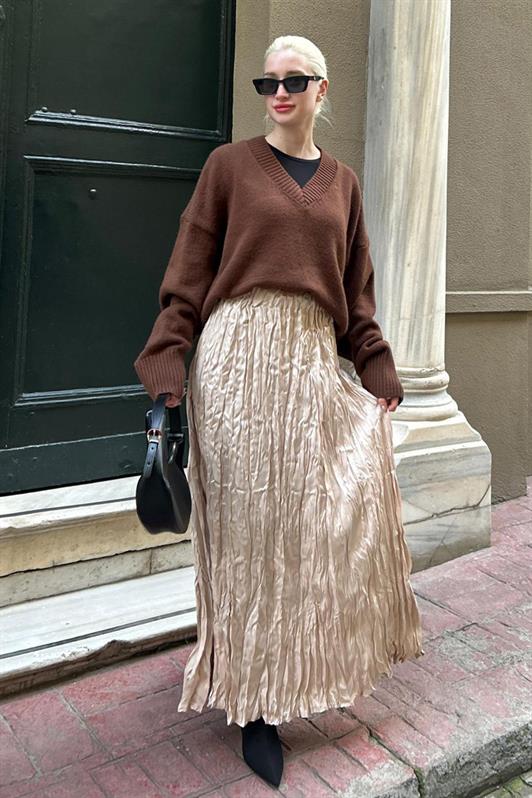 MDX Bright Stone Color Wrinkled Pattern Women's Skirt MG2290 - Manchester