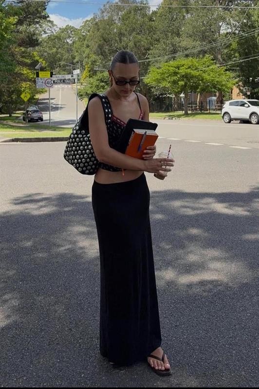 MDX Deep Black Maxi Basic Skirt MG1890 - Sammamish