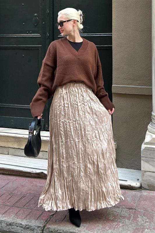 MDX Bright Stone Color Wrinkled Pattern Women's Skirt MG2290 - Manchester