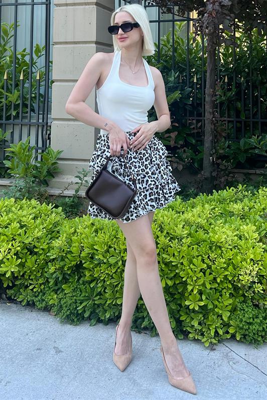 MDX Brown Mykonos Mini Skirt MG2070 - Las Delicias