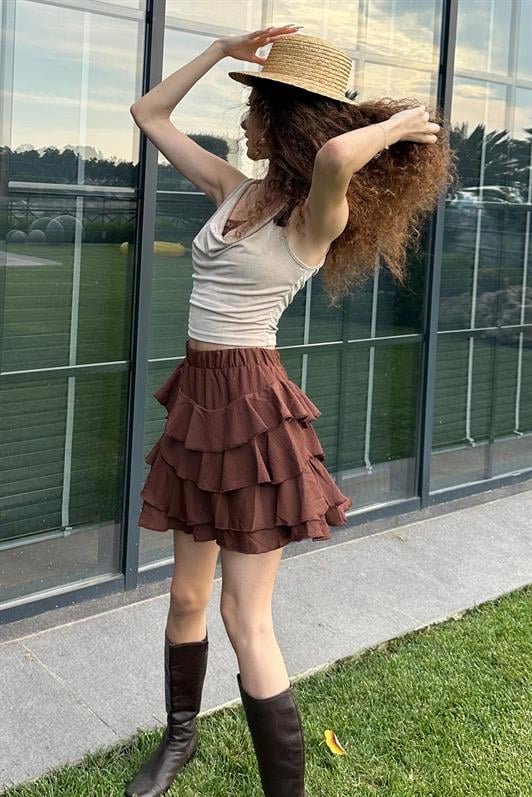 MDX Painful Brown Mykonos Mini Skirt MG2070 - Dublin