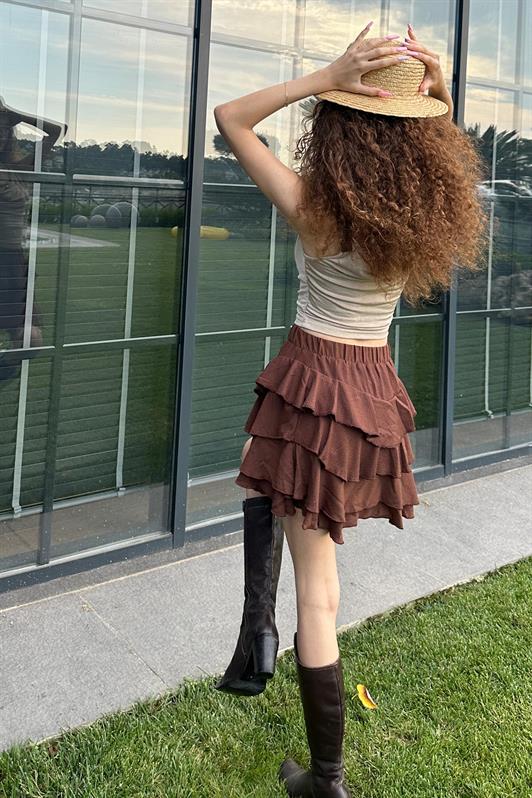 MDX Painful Brown Mykonos Mini Skirt MG2070 - Dublin