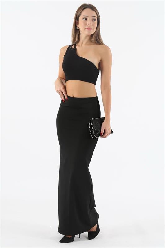 MDX Black Maxi Basic Skirt MG1890 - Blackburn
