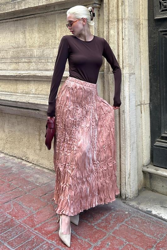 MDX Bright Lilac Wrinkled Pattern Women's Skirt MG2290 - Sète