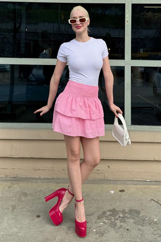 MDX Madmext Pink Mini Layered Skirt Mg2337 - Brea