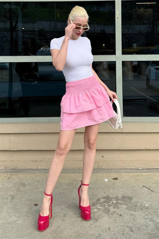 MDX Madmext Pink Mini Layered Skirt Mg2337 - Brea