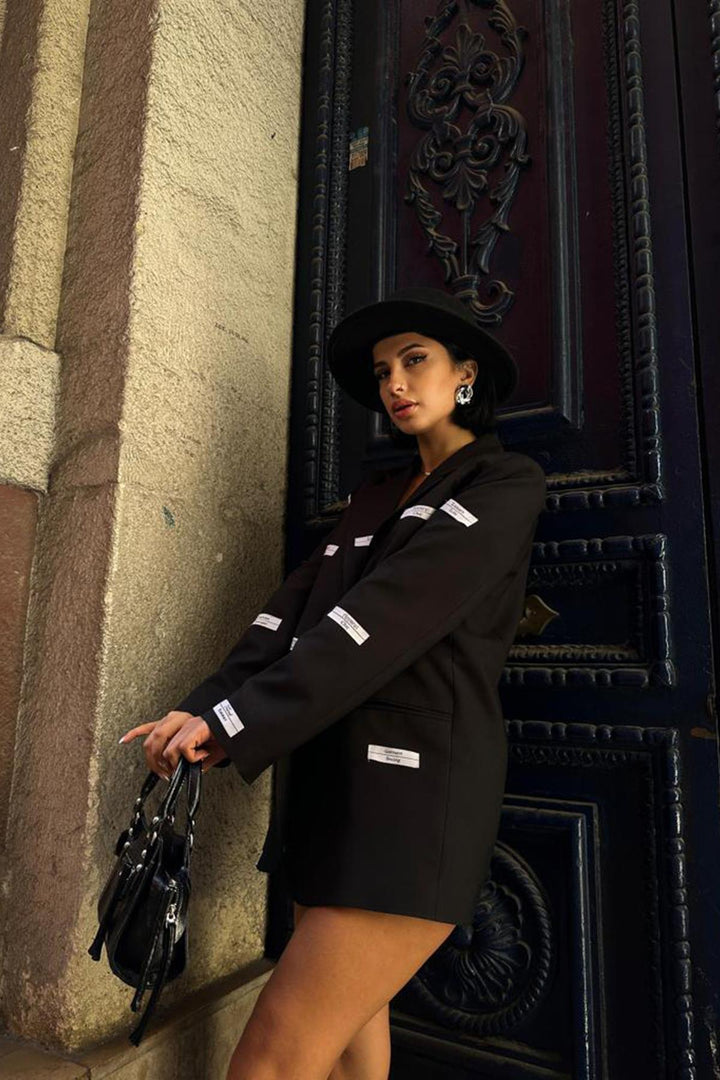 سترة ELS مفصلة مع العلامات - أسود - سمرهون
