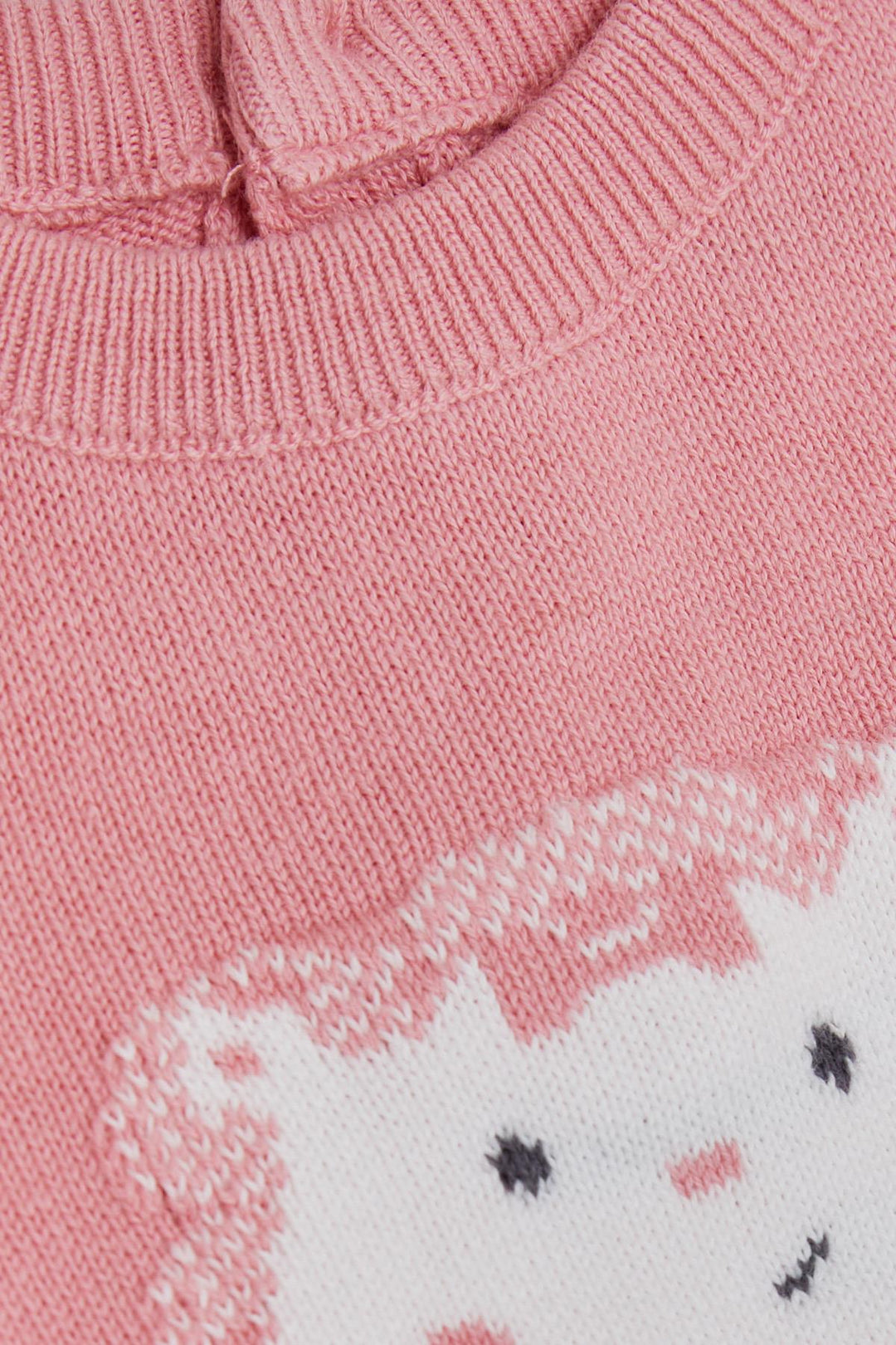 BRE Export Baby Girl Romper Knitted Cute Animal Printed 0-9 Months, Rose Pink - Atascocita
