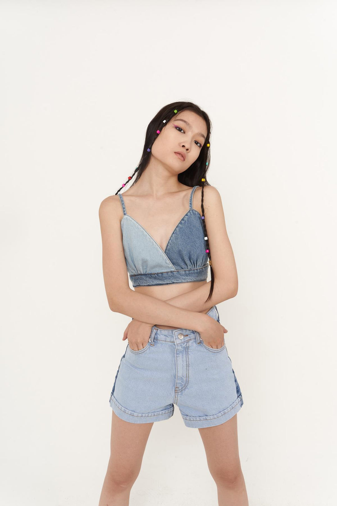 HLLY Women Ocean Denim Shorts Blue - Edmonds