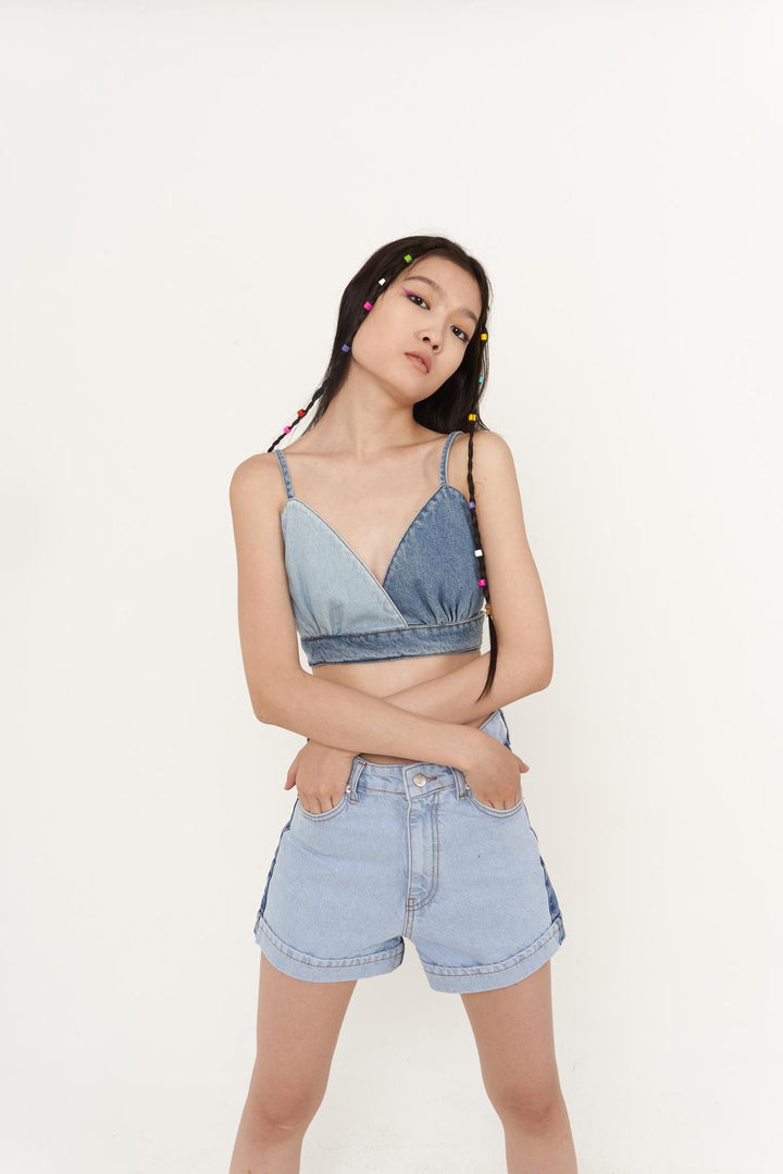 HLLY Women Ocean Denim Shorts Blue - Edmonds