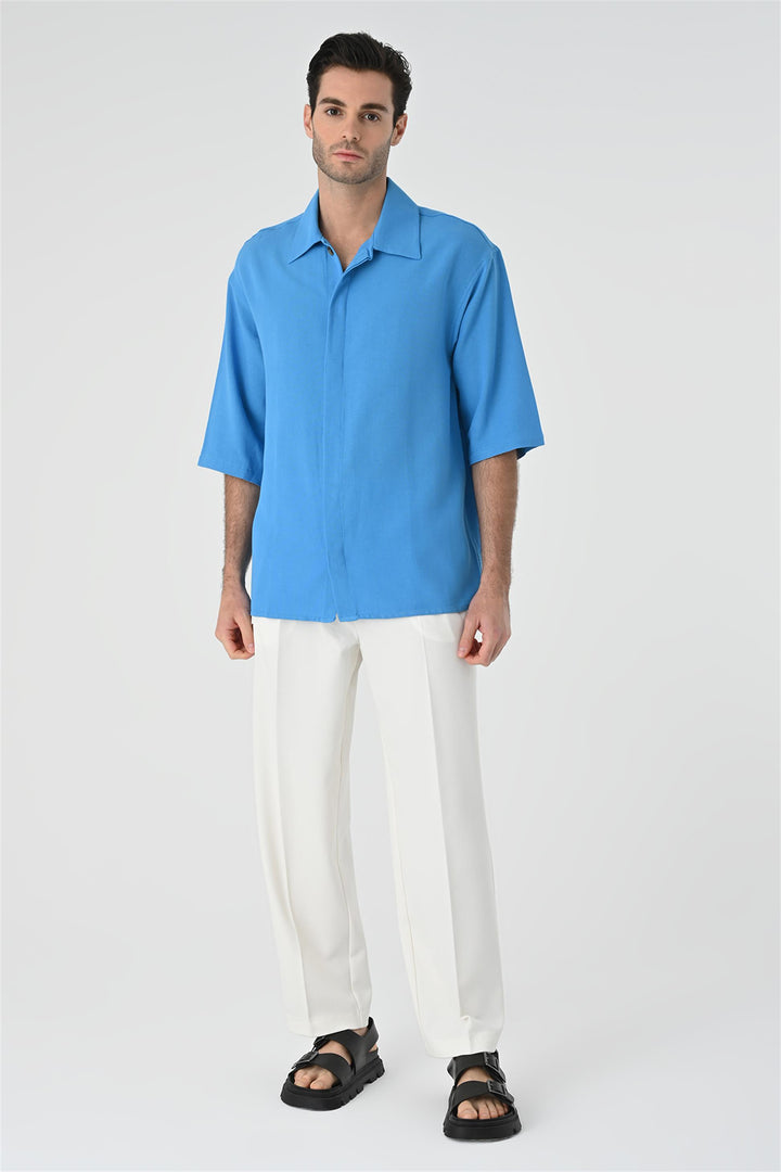 ANT Fakir Sleeve Hidden Button Closure Oversize Men's Shirt - Calimera
