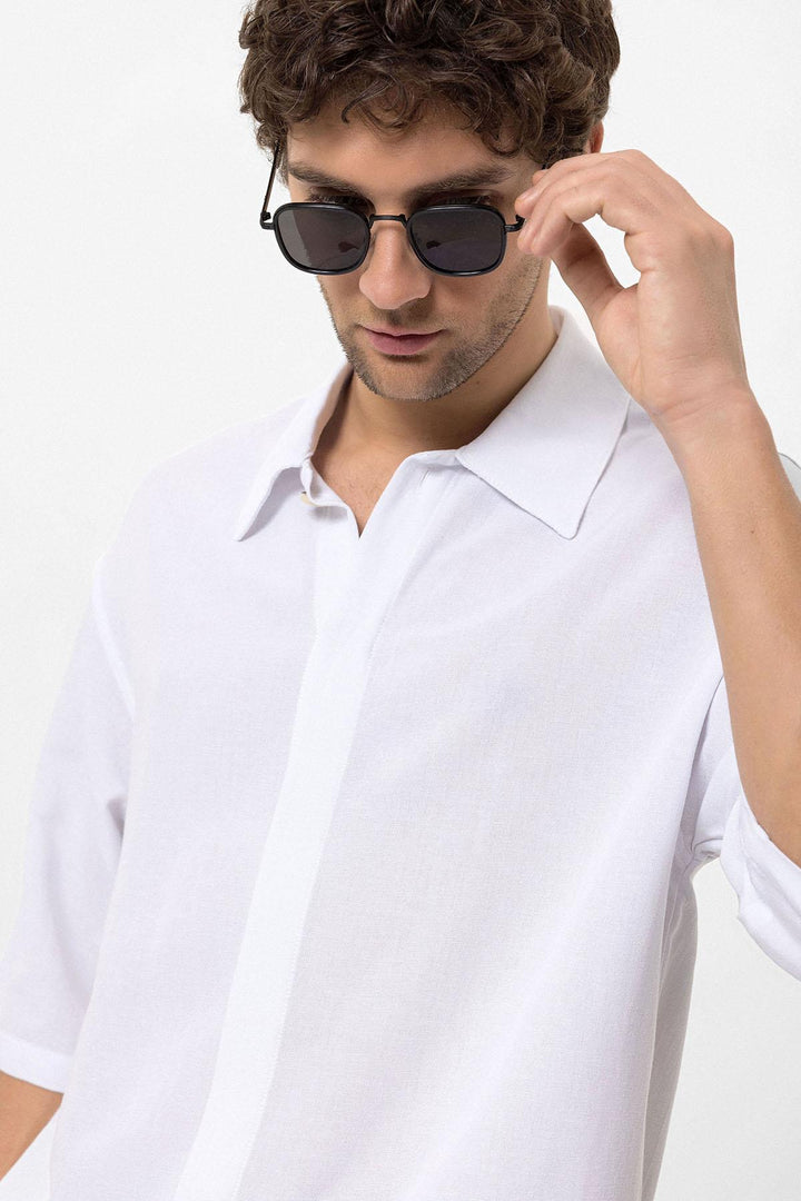 ANT Fakir Sleeve Hidden Button Closure Oversize Men's Shirt - Nogales