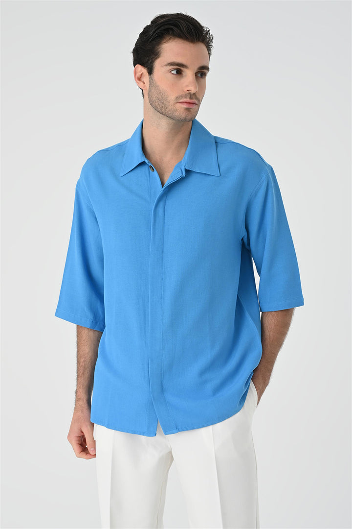 ANT Fakir Sleeve Hidden Button Closure Oversize Men's Shirt - Calimera