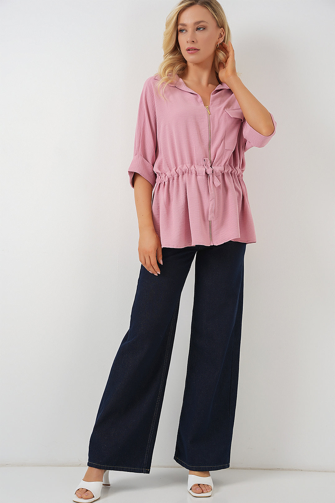 BGD Women Zippered Women's Shirt 0721 - Powder - Whanganui