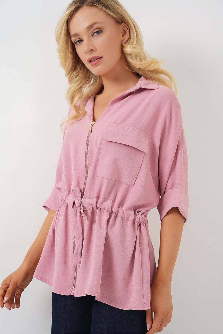 BGD Women Zippered Women's Shirt 0721 - Powder - Whanganui