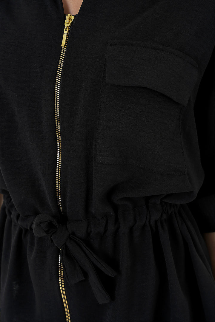 BGD Women Zippered Women's Shirt 0721 - Black - Oildale