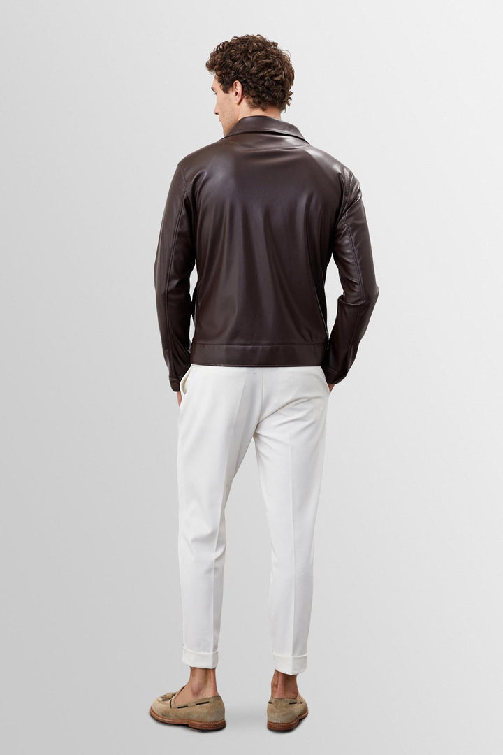 ANT Zippered Faux Leather Coat - Móstoles