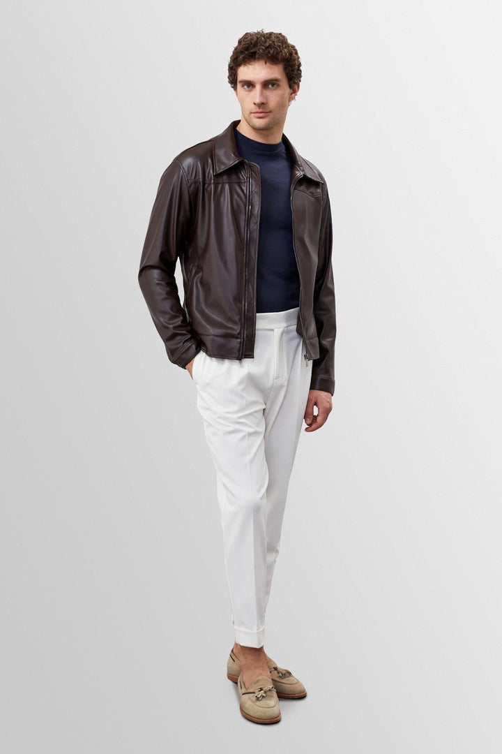ANT Zippered Faux Leather Coat - Móstoles