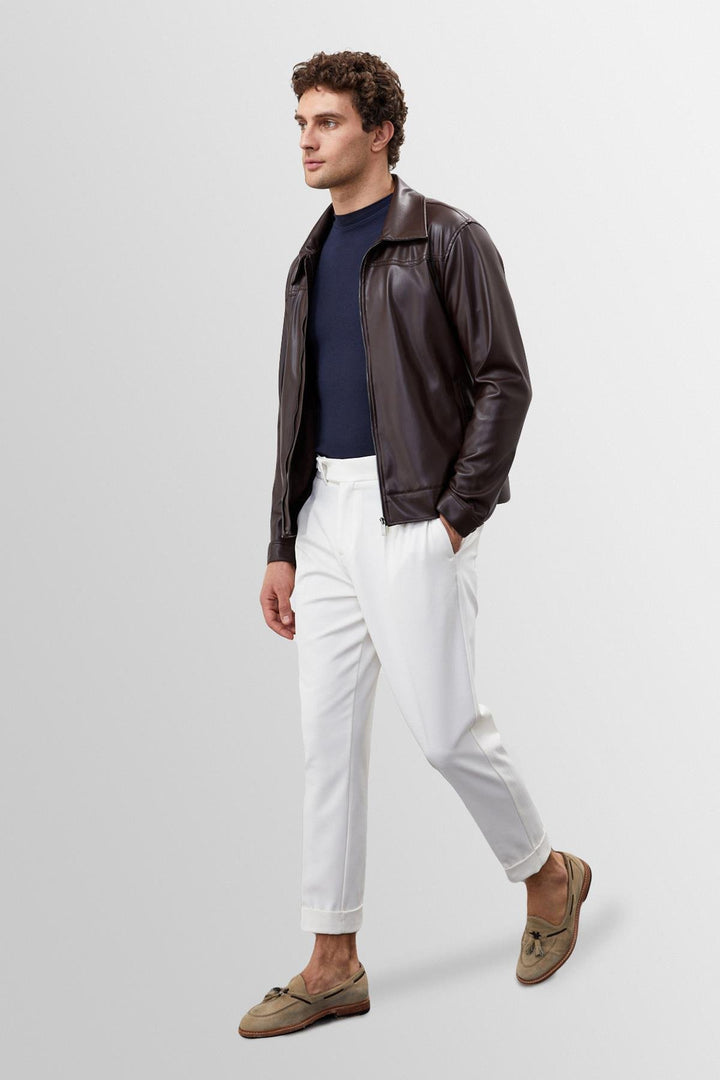 ANT Zippered Faux Leather Coat - Móstoles