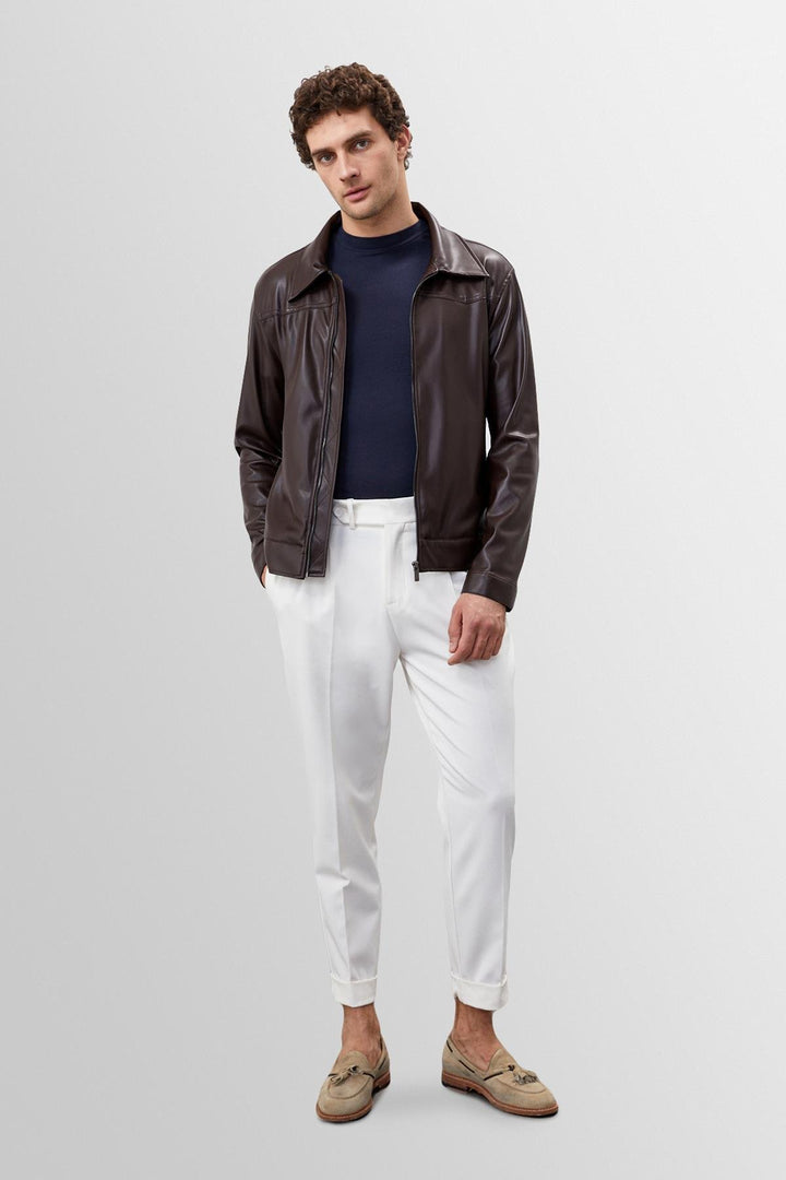 ANT Zippered Faux Leather Coat - Móstoles
